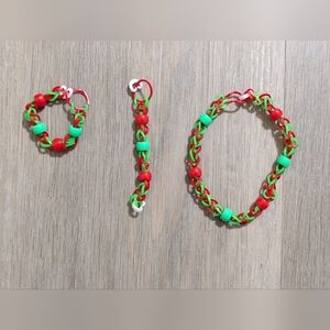 Kids Bracelet, Necklace And Key Chain Decoration Set - Handmade By My 7 Yr Old